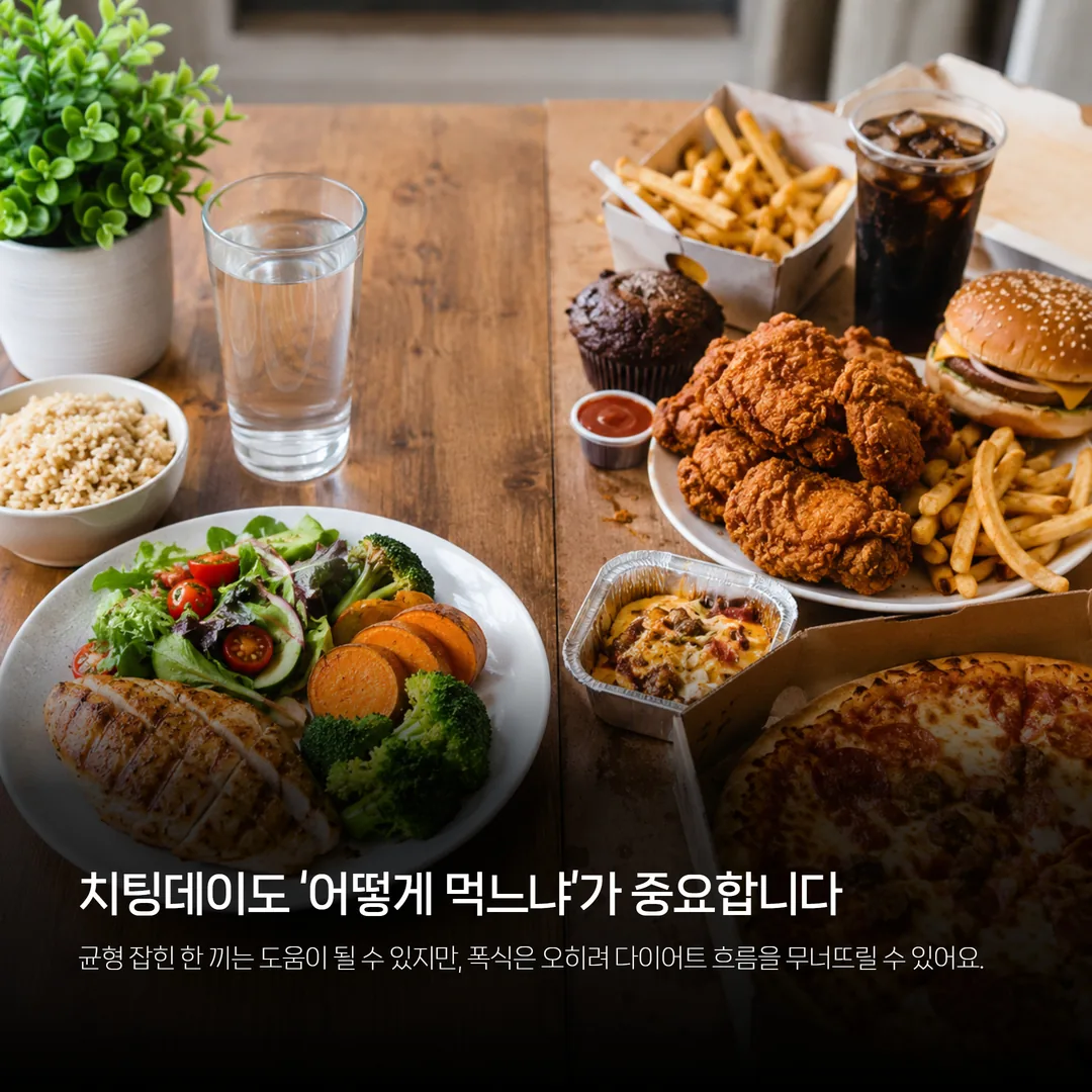 올바른 치팅데이 한 끼와 폭식형 치팅데이의 차이